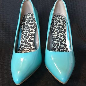 Turquoise high heels